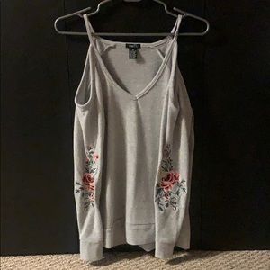 Rue 21 embroidered off the the shoulder sweater